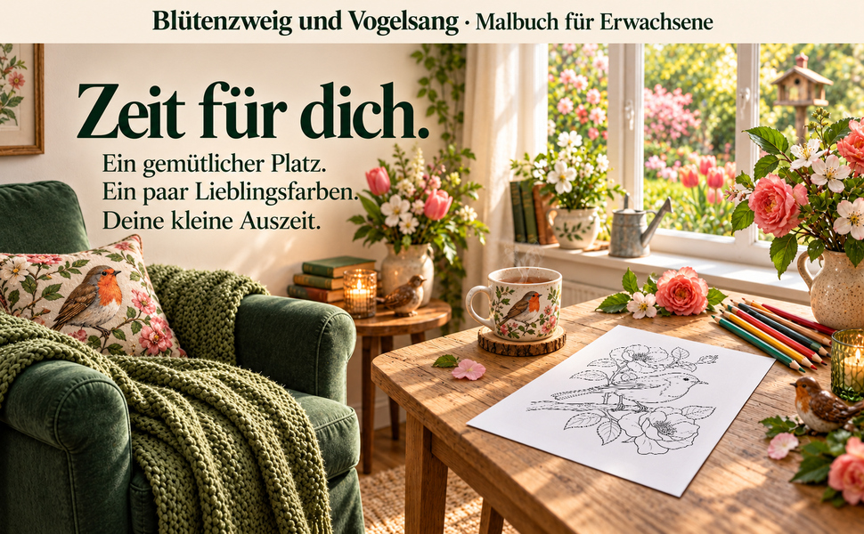 Malplatz mit einer Originalseite aus „Blütenzweig und Vogelsang“.