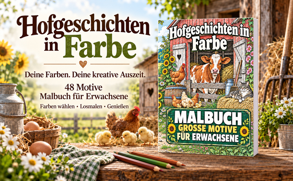 Originalcover: Hofgeschichten in Farbe. 48 Motive zum Ausmalen.