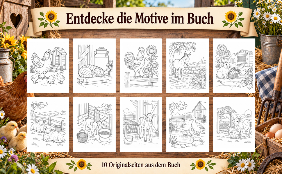 Zehn Originalseiten aus „Hofgeschichten in Farbe“.