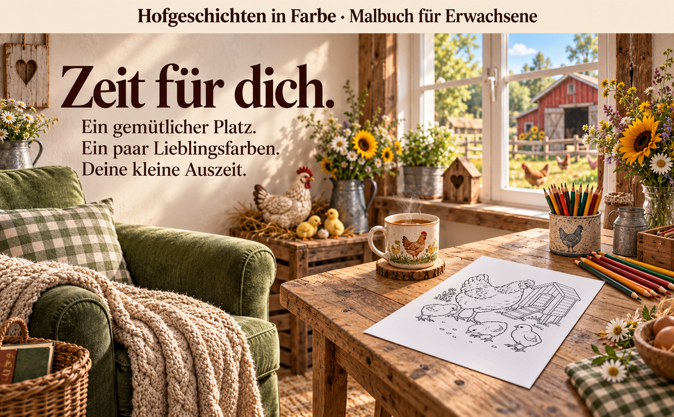 Malplatz mit einer Originalseite aus „Hofgeschichten in Farbe“.