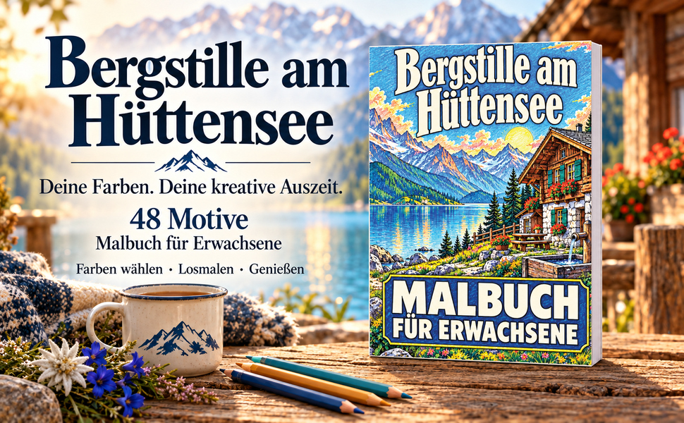 Originalcover: Bergstille am Hüttensee. 48 Motive zum Ausmalen.