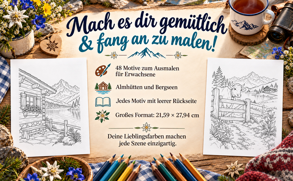 Zwei Originalseiten, Motivzahl, leere Rückseiten und großes Buchformat.