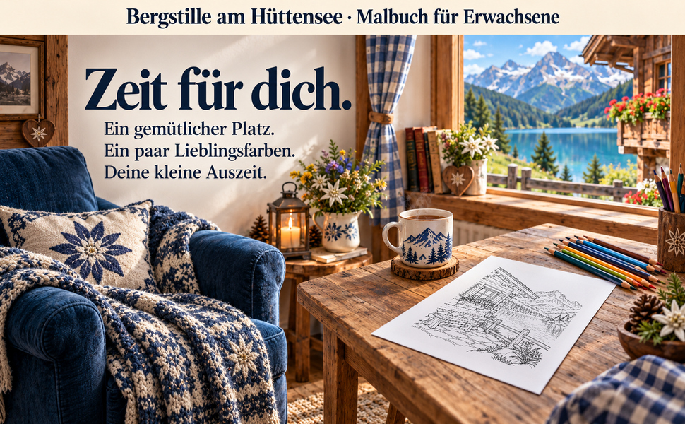 Malplatz mit einer Originalseite aus „Bergstille am Hüttensee“.