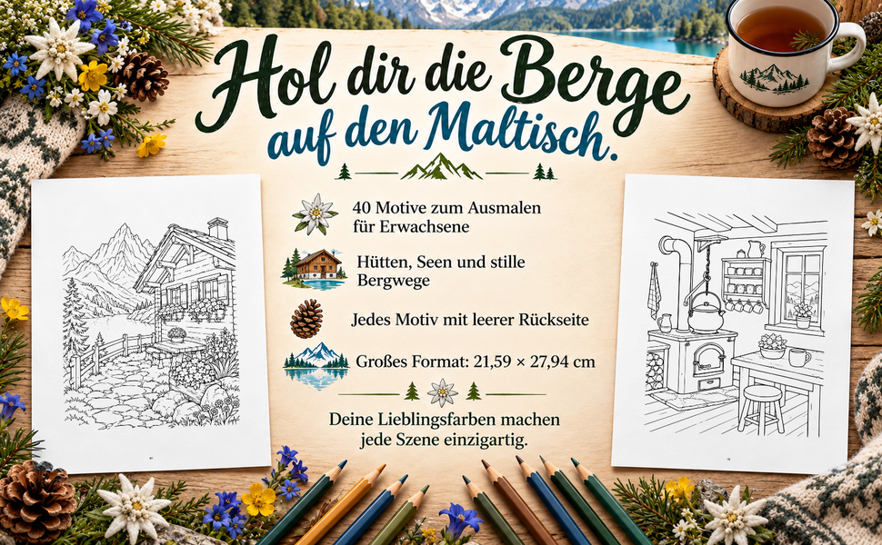Zwei Originalseiten, Motivzahl, leere Rückseiten und großes Buchformat.