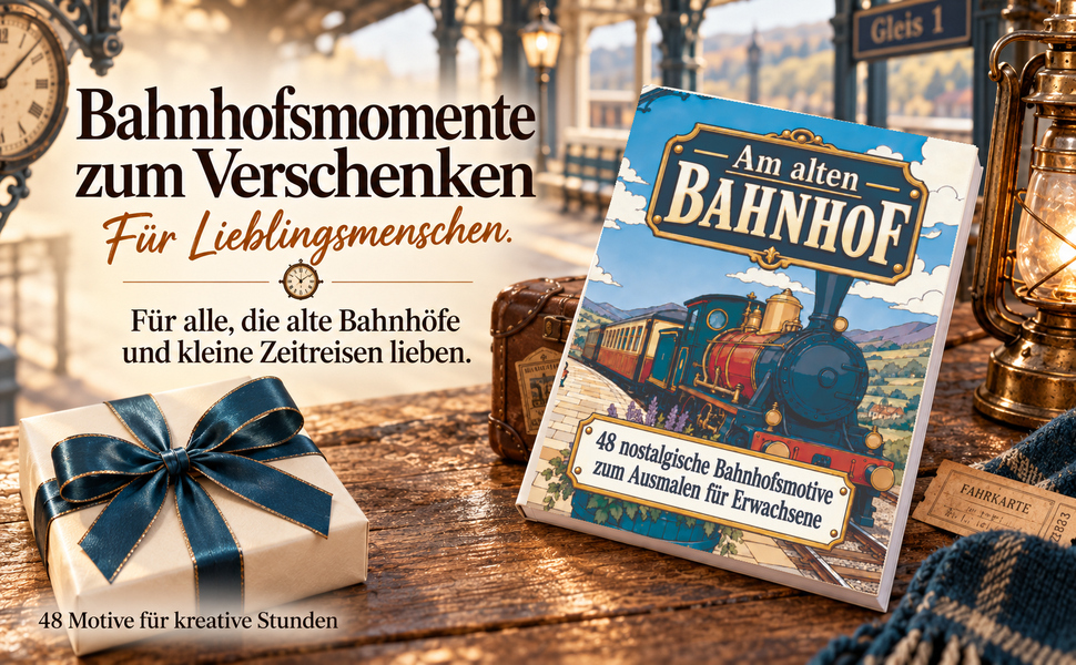 Geschenkidee mit dem Originalcover von „Am alten Bahnhof“.