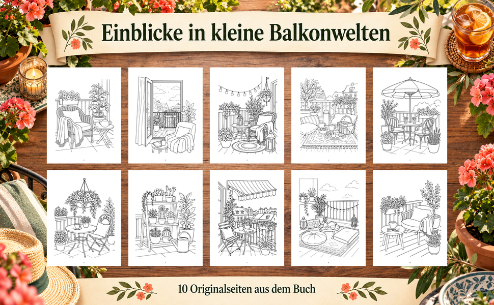 Zehn Originalseiten aus „Balkonpause“.