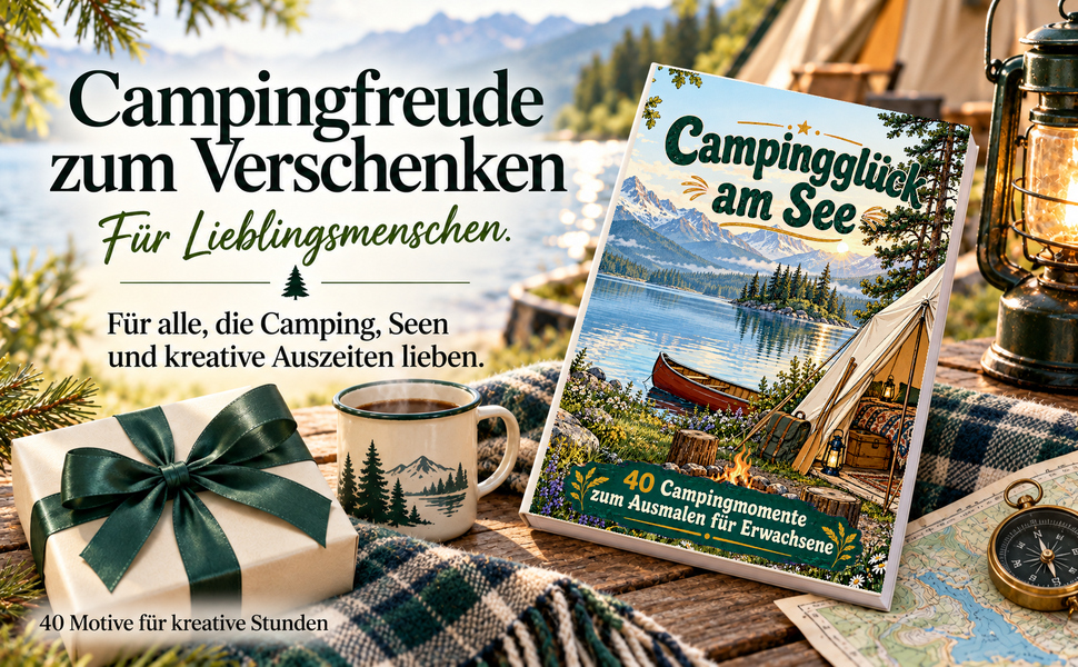 Geschenkidee mit dem Originalcover von „Campingglück am See“.