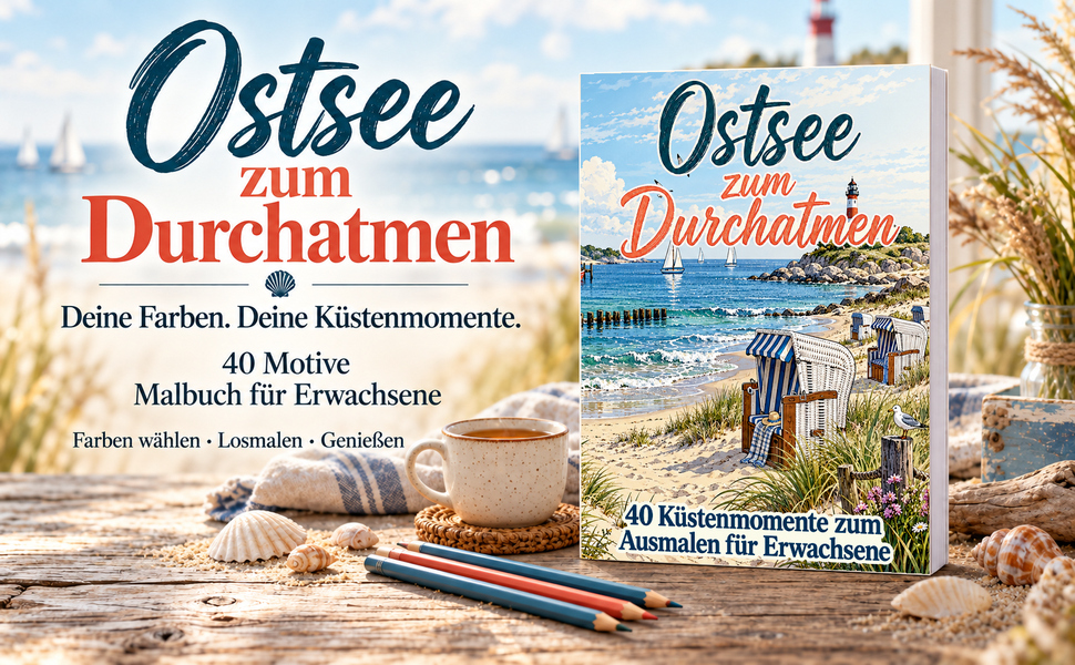 Originalcover: Ostsee zum Durchatmen. 40 Motive zum Ausmalen.