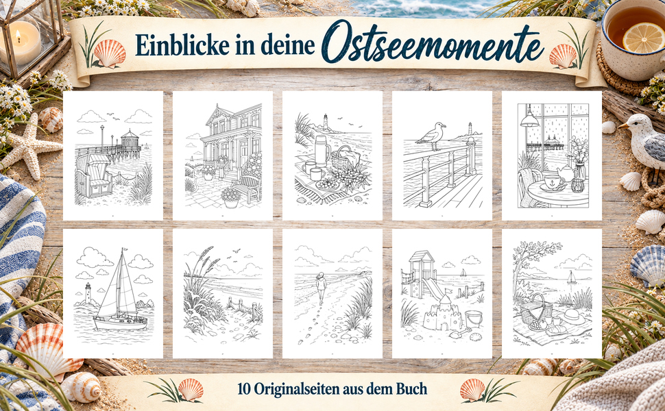 Zehn Originalseiten aus „Ostsee zum Durchatmen“.