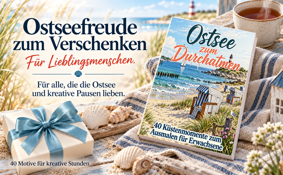 Geschenkidee mit dem Originalcover von „Ostsee zum Durchatmen“.