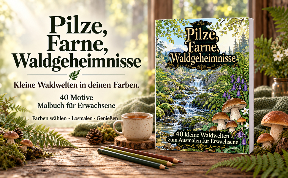 Originalcover: Pilze, Farne, Waldgeheimnisse. 40 Motive zum Ausmalen.