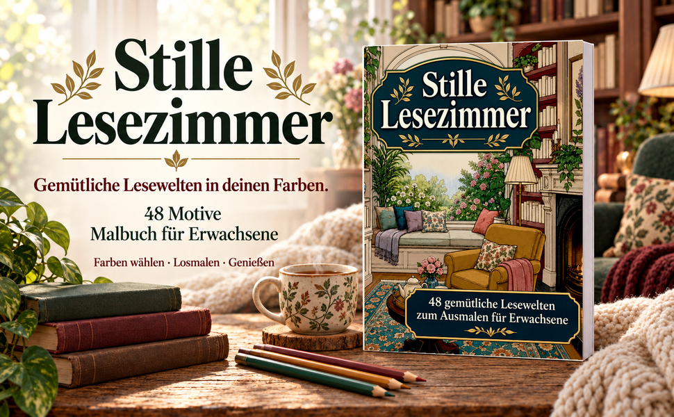 Originalcover: Stille Lesezimmer. 48 Motive zum Ausmalen.